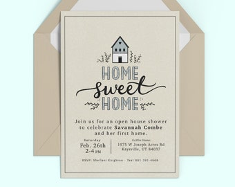 House warming party, Invitation, Digital Download 5X7, Invitation Design, high resolution file, new home, first home