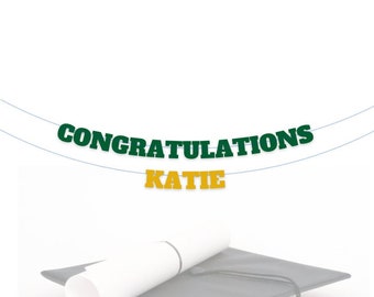 Custom Graduation Banner, Personalize It with Name, Congratulations Banner for High School or College,  Graduation 2024 Decor