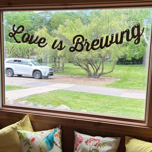 Love is Brewing Banner, Bridal Shower Decoration, Coffee Themed Shower, Tea Theme Party,  Baby Shower, Engagement Party, Coffee Lover