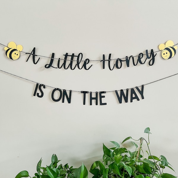 Baby Shower Banner, A Little Honey Is On The Way Baby Shower Decoration, Spring Baby Announcement, Little Bee Baby Shower Theme