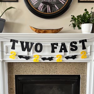 Two Fast Banner: Racing Car 2nd Birthday Party Decoration