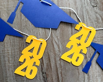 Graduation Banner, 2026 Graduation Garland, Cap and Year for Graduation Party Decoration, Open House, Senior Sign, Graduation 2026 Decor