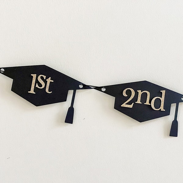Graduation Cap Hat Photo Milestone Banner Garland Decoration for Party Kindergarten through 12th grade Picture Display year by year