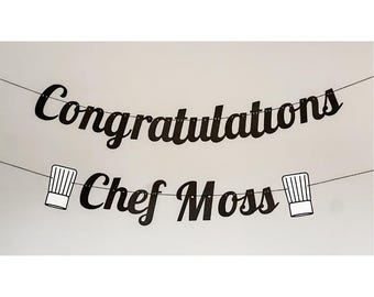 Custom Congratulations Chef Banner: Culinary Graduation Decor