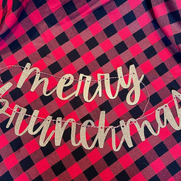 Merry Brunchmas Banner,  Christmas Brunch Decoration, Merry Friendsmas Decor, Christmas Letter Garland, Friends Holiday Party Decor