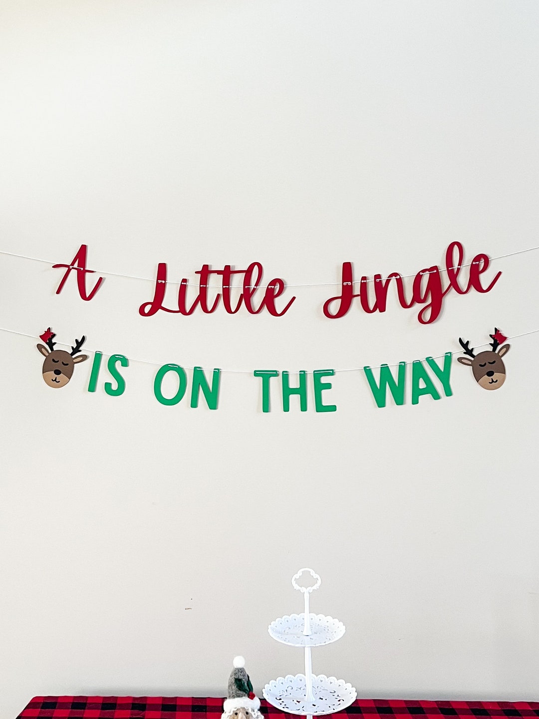 Baby Shower Banner A Little Jingle is on the Way Christmas Etsy