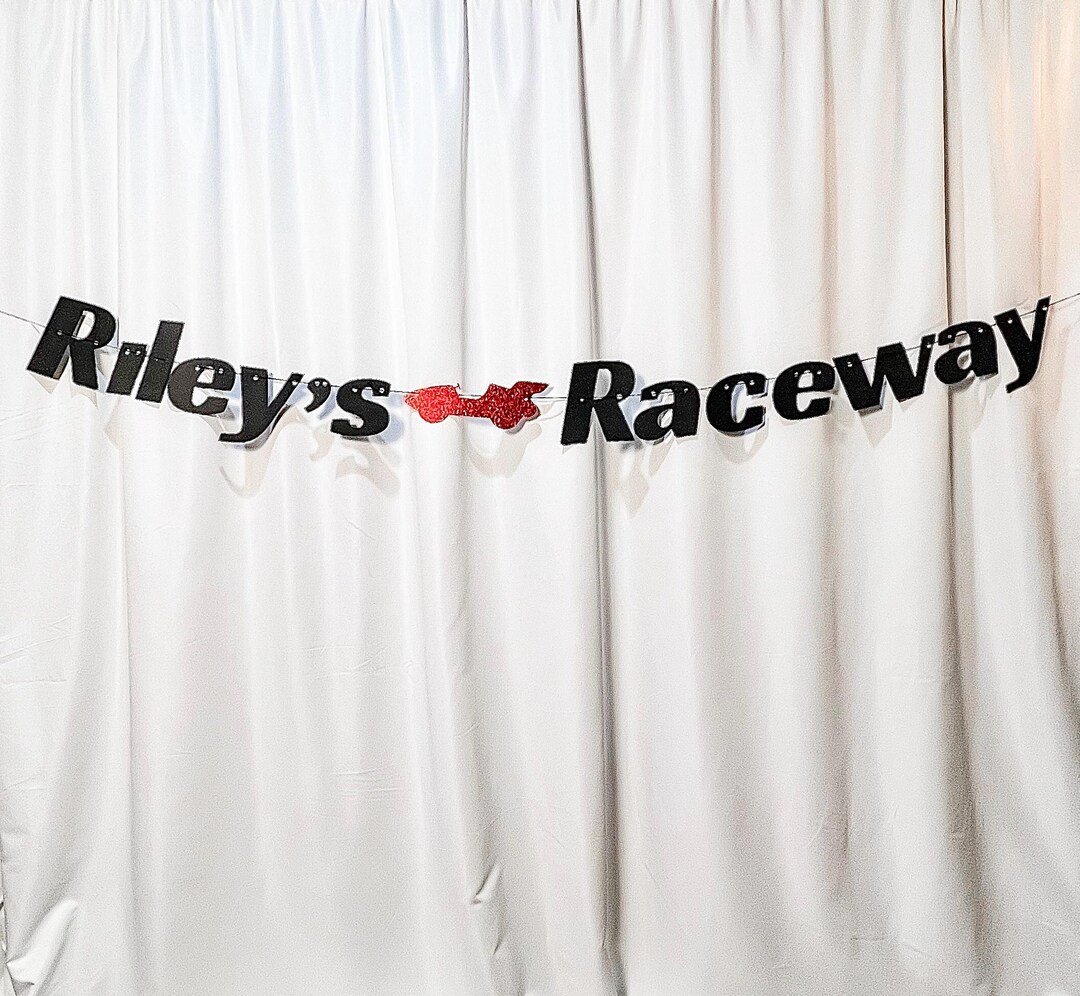 Custom Name Racing Car Banner, Raceway Party Banner, Birthday Party ...