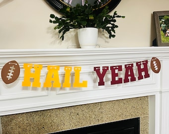 Hail Yeah Banner, Washington Football Decoration, Commanders Party Banner