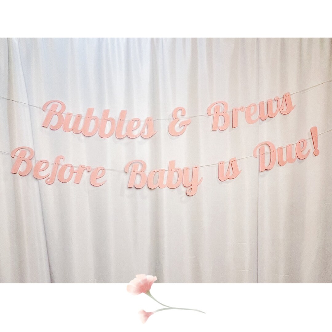 Bubbles and Brews Before Baby is Due Banner, Baby Shower Decoration, Baby Party Decor