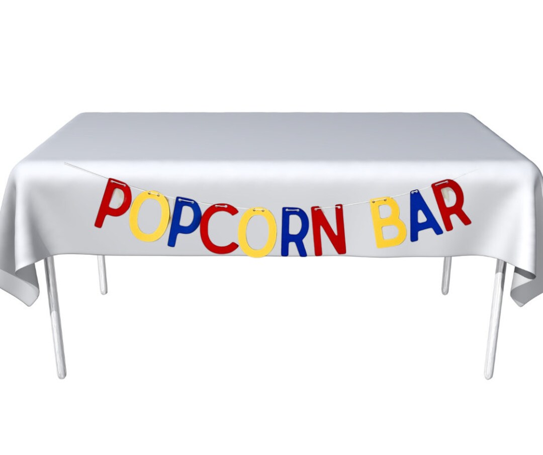 Circus Theme Birthday Banner POPCORN BAR Banner Picnic Etsy
