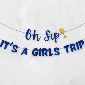 Girl's Trip Decoration, Girl's Weekend, Oh Sip It's A Girl's Trip Banner, Bachelorette Party Decor,  Girl's  Trip 2023,  Best Friends Trip