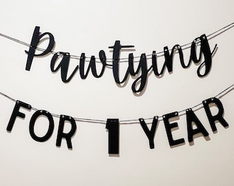 Banner de cumpleaños personalizado para mascotas: "Adoro a tu mascota" cualquier año