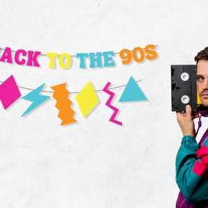 90's Party Decorations , 90's Party Banner, Birthday Banner, Party Sign, Bachelorette Party Banner