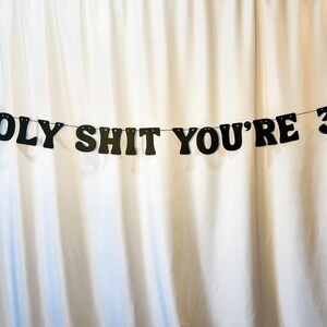 30th Birthday Banner, Happy 30th Birthday, Holy Shit You're 30 Birthday Banner, Letter Garland, Humorous 30th Birthday Decor, Funny Birthday image 2