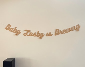 Custom Name Baby Is Brewing Banner, Baby Shower Decoration