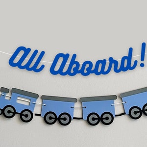 All Aboard Train Banner, Train Birthday Banner, First Birthday Banner, Second Birthday Banner, Choo Choo Look Who&#39;s Two Train Decoration