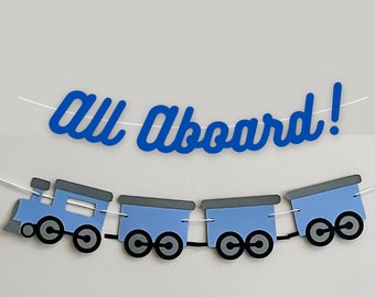 All Aboard Train Banner, Train Birthday Banner, First Birthday Banner, Second Birthday Banner, Choo Choo Look Who's Two Train Decoration