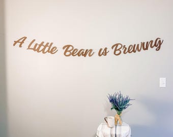 A Little Bean is Brewing Baby Shower Banner, Coffee Themed Party Decor