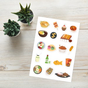 Korean Food and Snacks Sticker Sheet