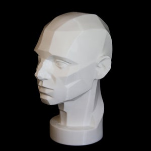 Planar Head Model, Asaro Head Model, Multi Faceted Figurine 3D Printed | gift for artist | beginner artist | shading practice | John Asaro