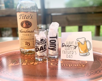 Best Dad Shot Glass, Custom Whiskey Vodka Glass, Personalized