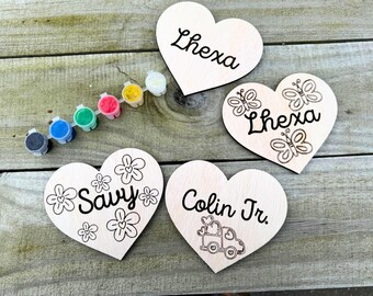 Personalized Valentine’s Day Paint Kits, Kids Valentine Craft, DIY Heart Painting Set for Kids