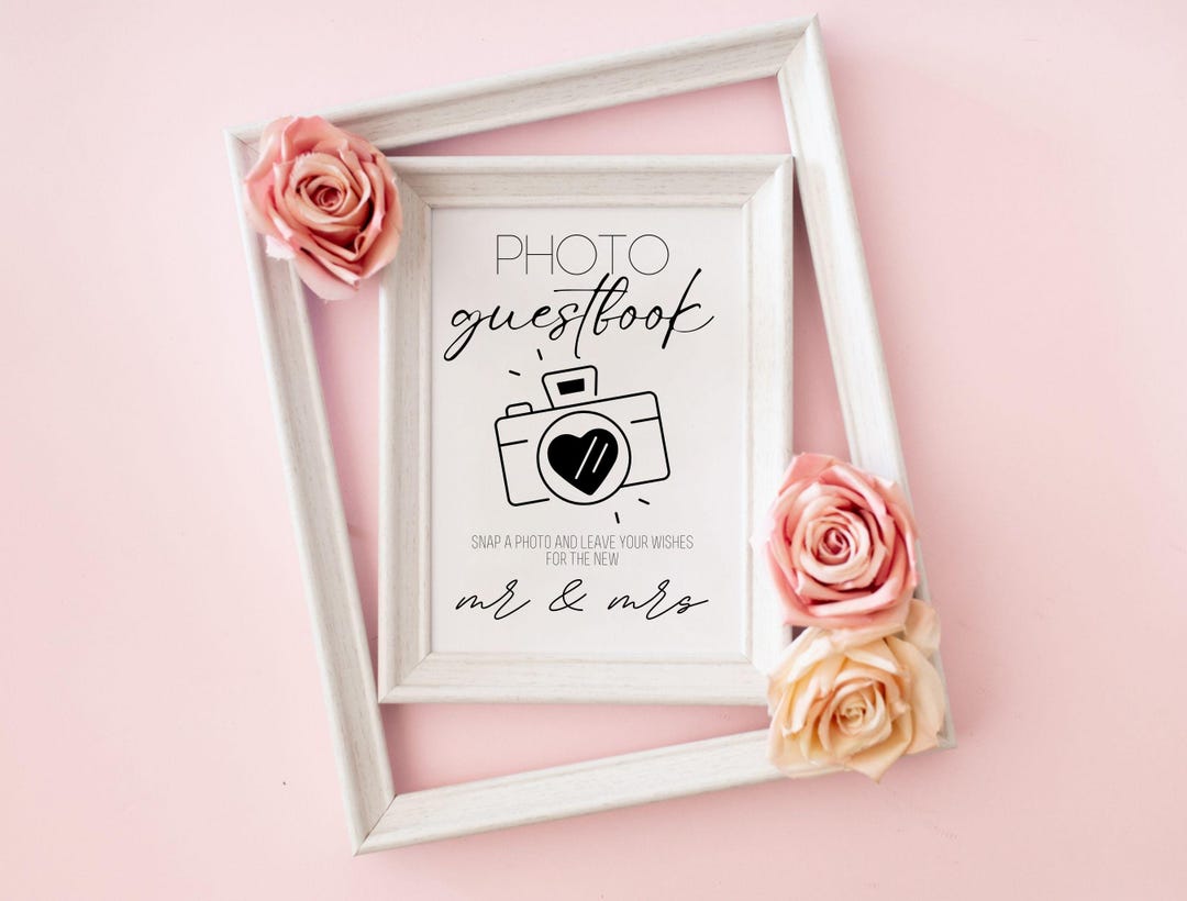 Simple Photo Sign Printable Photo Guestbook Sign, Snap a Photo Wedding Sign, Mr and Mrs ...