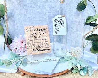 Message In A Bottle Sign and Bottle, Wedding Guest Book