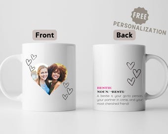 Personalized Bestie Photo Mug, Friendship Gift