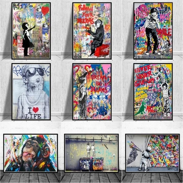 Toiles imprimées Banksy Pop Art - Déco Murale Moderne | MyArtDecoShop