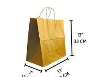 250Pack - 13" x 7" x 13" Premium Quality - Trendy Shopping Kraft Paper Bags with Handles | Bulk Brown, Party Bag or Shopping Bag Kraft