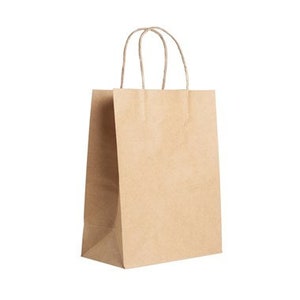 Paquete de 200 - 18" x 7" x 19" Calidad Premium - Bolsas de papel Kraft de compras de moda con asas / Marrón a granel, Bolsa de fiesta o Bolsa de compras Kraft