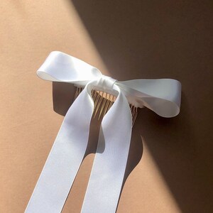 White Satin Ribbon bow image 2