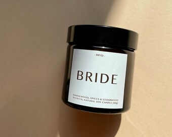 BRIDE Sandalwood Scented Mini Soy Wedding Candle