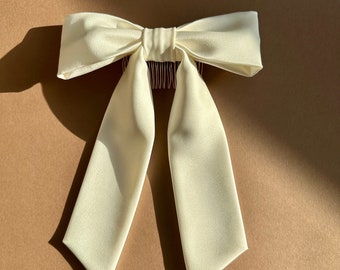 Ivory or White Satin Short Bridal Wedding Bow