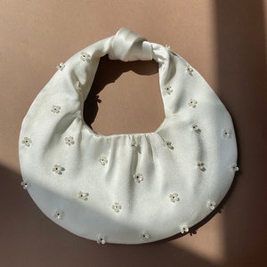 Satin Blume verschönert Braut Hochzeit Tasche