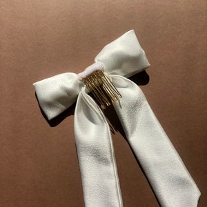 Ivory Satin Mini Flower girl Bow image 4