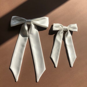 Ivory Satin Mini Flower girl Bow image 3