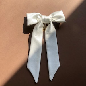 Ivory Satin Mini Flower girl Bow image 1