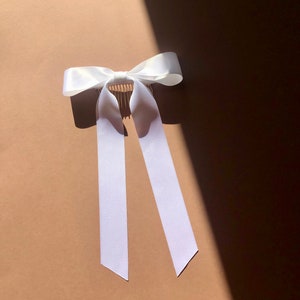 White Satin Ribbon bow image 4