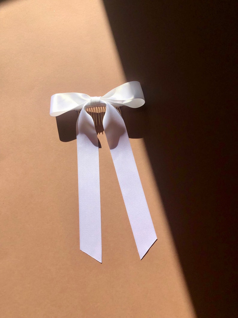 White Satin Ribbon bow image 4