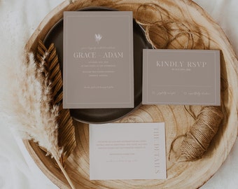 Minimalist Boho Invitation Suite Downloadable Template Stationary