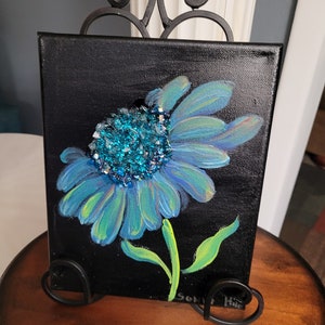 flower painting, canvas painting, flower painting, daisy painting, 3-d flower painting