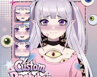 Modello PNGTuber personalizzato con commissione in stile artistico VTuber