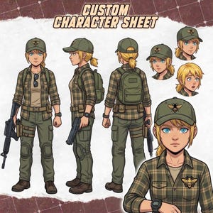 Individueller Anime-Charakterbogen | VTuber-Referenz & Originales Charakterdesign