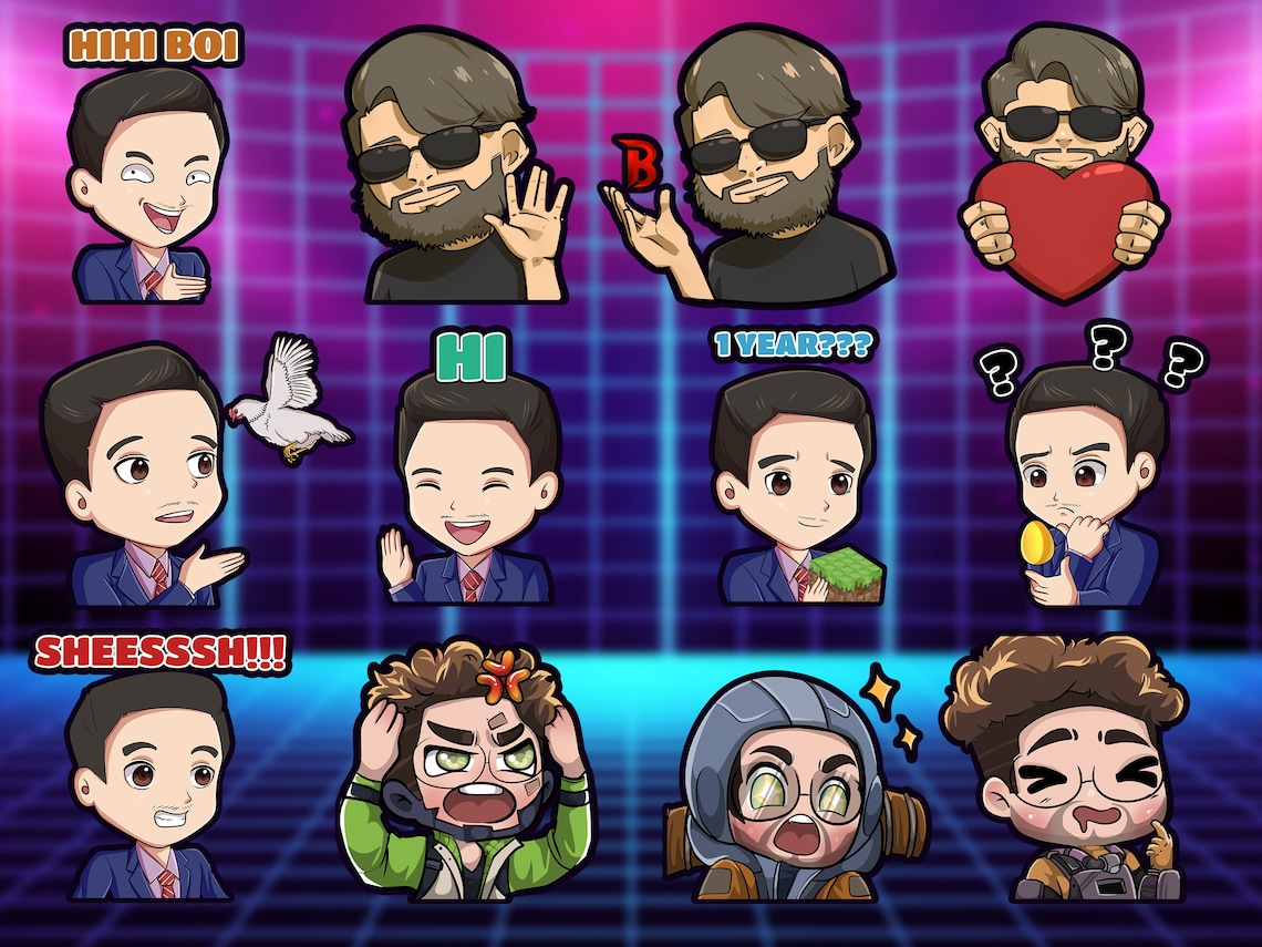 Custom Twitch Emotes Gaming Emotes Drawing Custom Emotes Etsy