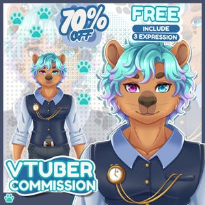 Custom Vtuber Model Live2D Commission Furry – Anime Art, Fully Rigged, PNGtuber