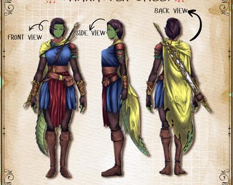 Custom dnd Ref Sheet, Fursona Design Reference Sheet, OC, anime, Furry Art, personalized gift furry character profile