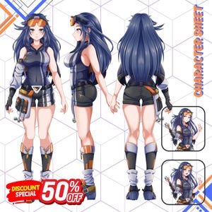 Custom Anime Character Sheet, VTuber Reference, & Original Character Design Commission