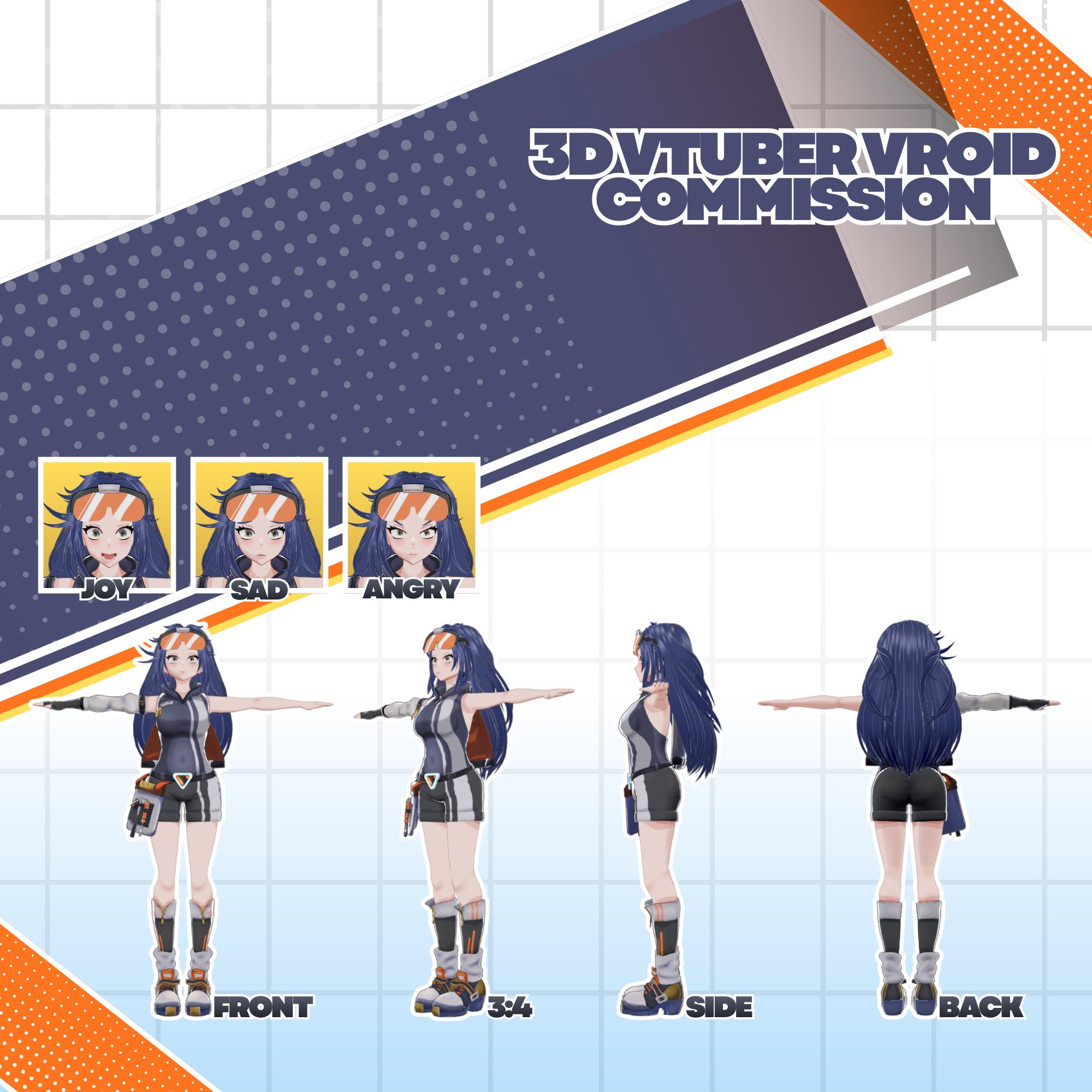 Custom Vroid Avatar Anime Commission, Vrchat Ready VRM Character ...